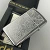 Bật Lửa Zippo Đồng Khối Mạ Chrome Khắc Ăn Mòn Chủ Đề Venetian Bản Slim Hiếm Gặp, Sản Xuất Năm 1987 Đời III La Mã ZL803