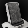 Bật Lửa Zippo Đồng Khối Mạ Chrome Khắc Ăn Mòn Chủ Đề Venetian Hiếm Gặp, Sản Xuất Năm 1991 Đời VII La Mã ZL799