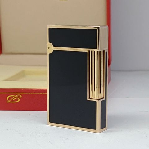 Bật Lửa Dupont Bọc Vàng Phủ Men Đen Sang Trọng DP174