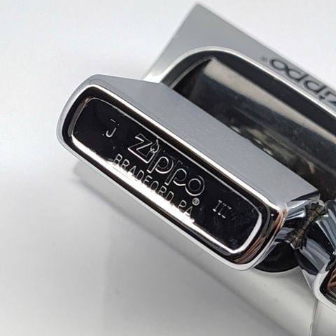 Bật Lửa Zippo Đồng Khối Mạ Chrome Trắng Trơn Phay Xước Đời III La Mã Năm 1987 ZL807