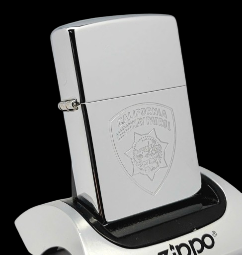 Bật Lửa Zippo Đồng Khối Mạ Chrome Trắng Trơn Bóng Logo Cảnh Sát Đời XIV La Mã Năm 1998 ZL808
