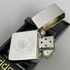 Bật Lửa Zippo Đồng Khối Mạ Chrome Trắng Trơn Bóng Logo Cảnh Sát Đời XIV La Mã Năm 1998 ZL808