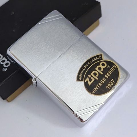 Bật Lửa Zippo Đồng Khối Mạ Chrome Vintage Chặt Góc Phay Xước Trơn 2 Mặt Đời VIII La Mã Năm 1992 ZL809