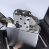 Bật Lửa Zippo Cổ Đồng Khối Mạ Chrome Trắng Trơn Phay Xước Đời 6 Vạch Huyền Năm 1984 ZC489