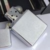 Bật Lửa Zippo Cổ Đồng Khối Mạ Chrome Trắng Trơn Phay Xước Đời 6 Vạch Huyền Năm 1984 ZC489
