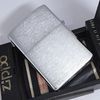 Bật Lửa Zippo Cổ Đồng Khối Mạ Chrome Trắng Trơn Phay Xước Đời 6 Vạch Huyền Năm 1984 ZC489