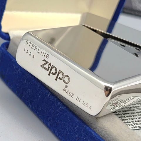 Bật Lửa Zippo Bạc Đúc Nguyên Khối Trơn Bóng Sản Xuất Năm 1994 ZB98