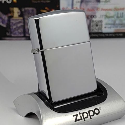 Bật Lửa Zippo Đồng Khối Mạ Chrome Trắng Trơn Bóng Đời XII La Mã Năm 1996 ZL758