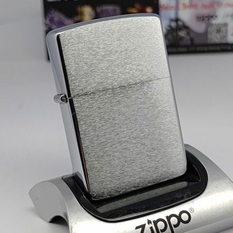 Bật Lửa Zippo Đồng Khối Mạ Chrome Trắng Trơn Phay Xước Đời XI La Mã Sản Xuất Năm 1995 ZL848