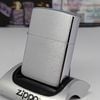 Bật Lửa Zippo Đồng Khối Mạ Chrome Trắng Trơn Phay Xước Đời V La Mã Năm 1989 ZL823