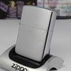 Bật Lửa Zippo Đồng Khối Mạ Chrome Trắng Trơn Phay Xước Đời XV La Mã Năm 1999 ZL821