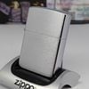 Bật Lửa Zippo Đồng Khối Mạ Chrome Trắng Trơn Phay Xước Đời VII La Mã Sản Xuất Năm 1991 ZL846