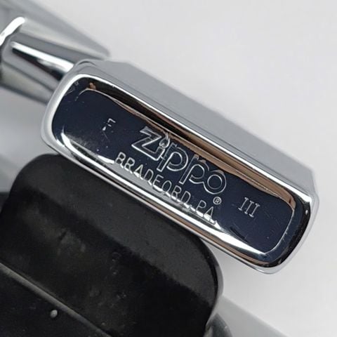 Bật Lửa Zippo Đồng Khối Mạ Chrome Trắng Trơn Phay Xước Đời III La Mã Năm 1987 ZL816
