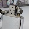 Bật Lửa Zippo Đồng Khối Mạ Chrome Trắng Trơn Phay Xước Đời VIII La Mã Năm 1992 ZL817