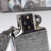 Bật Lửa Zippo Đồng Khối Mạ Chrome Trắng Trơn Phay Xước Đời V La Mã Năm 1989 ZL823