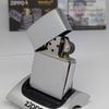 Bật Lửa Zippo Đồng Khối Mạ Chrome Trắng Trơn Phay Xước Đời XVI La Mã Năm 2000 ZL819