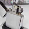 Bật Lửa Zippo Đồng Khối Mạ Chrome Trắng Trơn Phay Xước Đời XII La Mã Năm 1996 ZL757