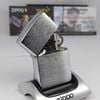 Bật Lửa Zippo Đồng Khối Mạ Chrome Trắng Trơn Phay Xước Đời V La Mã Năm 1989 ZL823