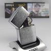 Bật Lửa Zippo Đồng Khối Mạ Chrome Trắng Trơn Phay Xước Đời XI La Mã Sản Xuất Năm 1995 ZL849