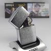 Bật Lửa Zippo Đồng Khối Mạ Chrome Trắng Trơn Phay Xước Đời VIII La Mã Năm 1992 ZL817