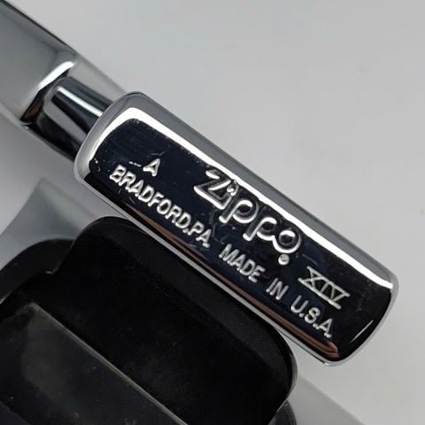 Bật Lửa Zippo Đồng Khối Mạ Chrome Trắng Trơn Phay Xước Đời XIV La Mã Năm 1998 ZL818