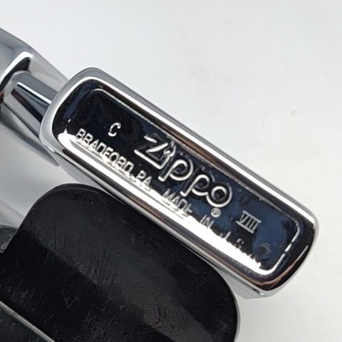 Bật Lửa Zippo Đồng Khối Mạ Chrome Trắng Trơn Phay Xước Đời VIII La Mã Năm 1992 ZL817