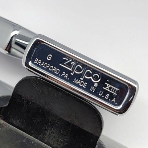 Bật Lửa Zippo Đồng Khối Mạ Chrome Trắng Trơn Phay Xước Đời XIII La Mã Năm 1997 ZL815