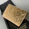 Bật Lửa Zippo Reg Western floral GP Hoa Văn Hai Mặt Mạ Vàng Hồng Đặc Biệt Hiếm Gặp Đời XV La Mã Sản Xuất Năm 1999 ZQH194