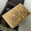 Bật Lửa Zippo Reg Western floral GP Hoa Văn Hai Mặt Mạ Vàng Hồng Đặc Biệt Hiếm Gặp Đời XV La Mã Sản Xuất Năm 1999 ZQH194