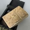 Bật Lửa Zippo Reg Western floral GP Hoa Văn Hai Mặt Mạ Vàng Hồng Đặc Biệt Hiếm Gặp Đời XV La Mã Sản Xuất Năm 1999 ZQH194