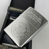 Bật Lửa Zippo Đồng Nguyên Khối Mạ Chrome Trắng Bóng Khắc Ăn Mòn Chủ Đề Quân Sự Đời XII La Mã Sản Xuất Năm 1996 ZL856