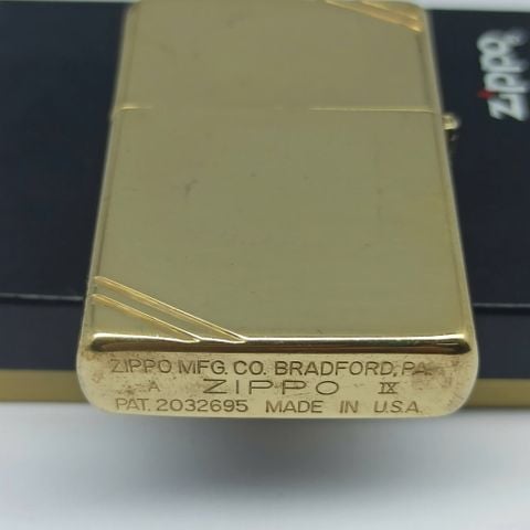 Bật Lửa Zippo Đồng Nguyên Khối Bản Vintage Chặt Góc Trơn Bóng Hiếm Gặp Đời IX La Mã Năm 1993 ZL829