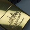 Bật Lửa Zippo Đồng Nguyên Khối Ăn Mòn Chủ Đề Tàu Queen Elizabeth 2 Đời X La Mã Sản Xuất Năm 1994 ZL835