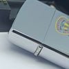 Bật Lửa Zippo Cổ Đồng Khối Mạ Chrome Trắng Chủ Đề Tầu Chiến Quân Sự Ăn Mòn Phủ Sơn Đời 7 Vạch Huyền Năm 1983 ZC490