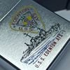Bật Lửa Zippo Cổ Đồng Khối Mạ Chrome Trắng Chủ Đề Tầu Chiến Quân Sự Ăn Mòn Phủ Sơn Đời 7 Vạch Huyền Năm 1983 ZC490
