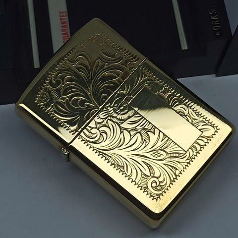 Bật Lửa Zippo Đồng Khối Venetian Hoa Văn Ý Cổ Điển Đời X La Mã Sản Xuất Năm 1994 ZL843