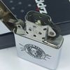 Bật Lửa Zippo Đồng Khối Mạ Chrome Trắng Trơn Bóng Chủ Đề Khắc Ăn Mòn Phủ Sơn Đời VIII La Mã Sản Xuất Năm 1992 ZL851