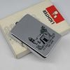 Bật Lửa Zippo Cổ Đồng Khối Mạ Chrome Trắng Chủ Đề Quân Sự Ăn Mòn Phủ Sơn Đời 3 Vạch Sắc Năm 1979 ZC491