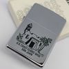 Bật Lửa Zippo Cổ Đồng Khối Mạ Chrome Trắng Chủ Đề Quân Sự Ăn Mòn Phủ Sơn Đời 3 Vạch Sắc Năm 1979 ZC491