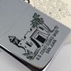 Bật Lửa Zippo Cổ Đồng Khối Mạ Chrome Trắng Chủ Đề Quân Sự Ăn Mòn Phủ Sơn Đời 3 Vạch Sắc Năm 1979 ZC491