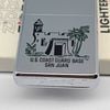 Bật Lửa Zippo Cổ Đồng Khối Mạ Chrome Trắng Chủ Đề Quân Sự Ăn Mòn Phủ Sơn Đời 3 Vạch Sắc Năm 1979 ZC491