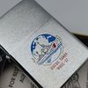 Bật Lửa Zippo Cổ Đồng Khối Mạ Chrome Trắng Xước Chủ Đề Tầu Chiến Ăn Mòn Phủ Sơn Đời 4 Vạch Sắc Năm 1978 ZC492