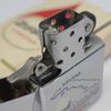 Bật Lửa Zippo Cổ Đồng Khối Mạ Chrome Trắng Chủ Đề Quân Sự Ăn Mòn Phủ Sơn Đời 4 Vạch Sắc Năm 1978 ZC493