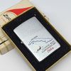 Bật Lửa Zippo Cổ Đồng Khối Mạ Chrome Trắng Chủ Đề Quân Sự Ăn Mòn Phủ Sơn Đời 4 Vạch Sắc Năm 1978 ZC493