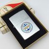 Bật Lửa Zippo Cổ Đồng Khối Mạ Chrome Trắng Chủ Đề Quân Sự Ăn Mòn Phủ Sơn Đời 4 Vạch Sắc Năm 1978 ZC494