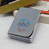 Bật Lửa Zippo Cổ Đồng Khối Mạ Chrome Trắng Chủ Đề Tầu Chiến Quân Sự Ăn Mòn Phủ Sơn Đời 5 Vạch Sắc Năm 1977 ZC495