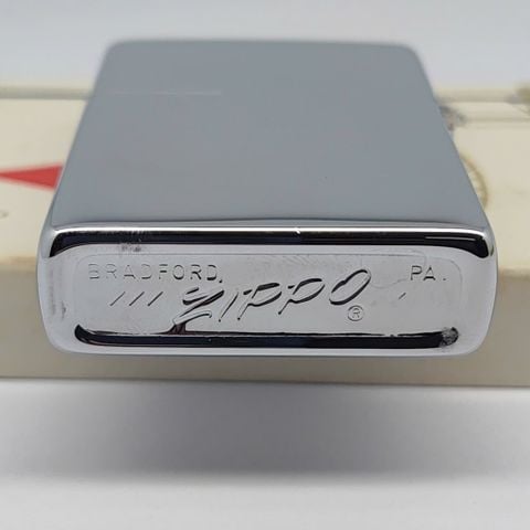 Bật Lửa Zippo Cổ Đồng Khối Mạ Chrome Trắng Chủ Đề Tầu Chiến Quân Sự Ăn Mòn Phủ Sơn Đời 5 Vạch Sắc Năm 1977 ZC495