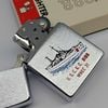 Bật Lửa Zippo Cổ Đồng Khối Mạ Chrome Trắng Xước Chủ Đề Tầu Chiến Quân Sự Ăn Mòn Phủ Sơn Đời 1 Vạch Sắc Năm 1981 ZC496