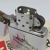 Bật Lửa Zippo Cổ Đồng Khối Mạ Chrome Trắng Xước Chủ Đề Tầu Chiến Quân Sự Ăn Mòn Phủ Sơn Đời 1 Vạch Sắc Năm 1981 ZC496