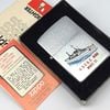Bật Lửa Zippo Cổ Đồng Khối Mạ Chrome Trắng Xước Chủ Đề Tầu Chiến Quân Sự Ăn Mòn Phủ Sơn Đời 1 Vạch Sắc Năm 1981 ZC496